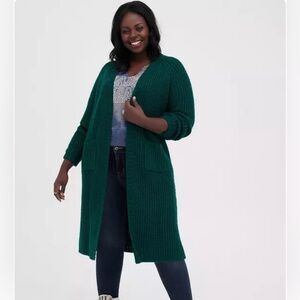Chunky duster open front sweater